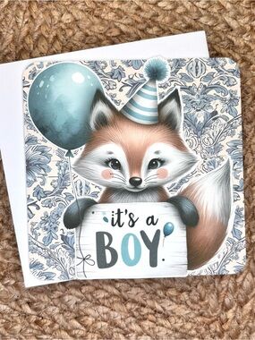 Handmade Welcome New Baby Boy Greeting Card